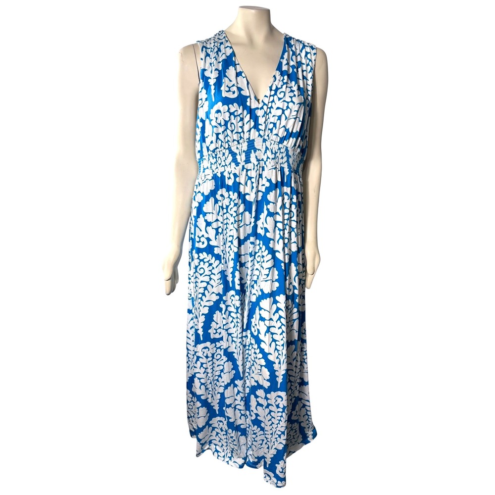 NWT Paloma Jersey Maxi Dress‎ Cerulean Blue Blossomy Size 14L